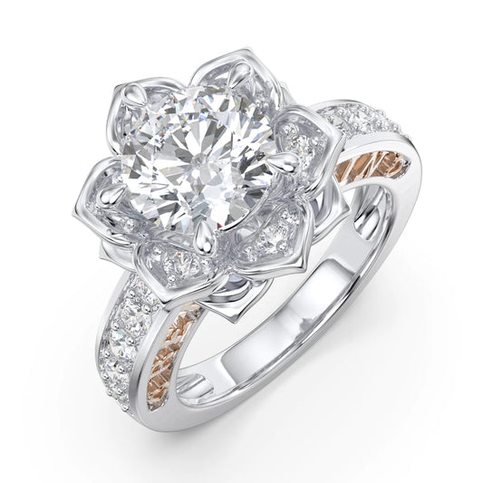 Premium Personalised Moissanite Flower Names Ring