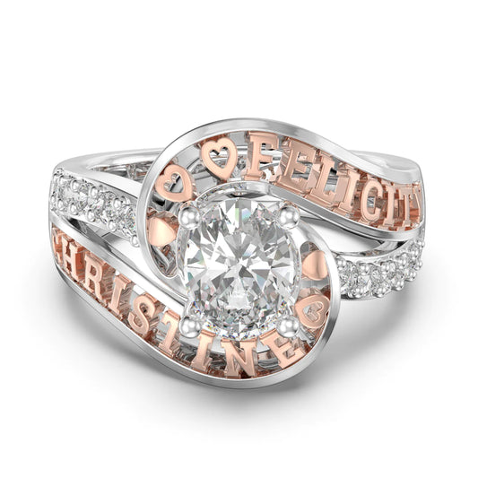 Premium Personalised Moissanite Names Ring