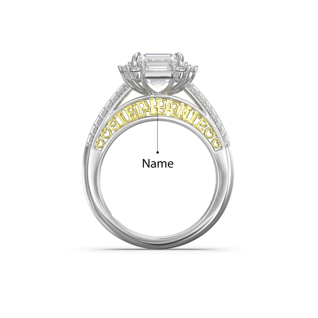 Premium Personalised Moissanite Names Ring