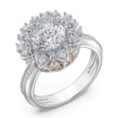 Premium Personalised Moissanite Flower Name Ring