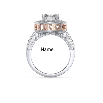 Premium Personalised Moissanite Names Ring