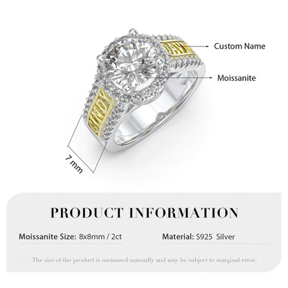 Premium Personalised Moissanite Names Ring