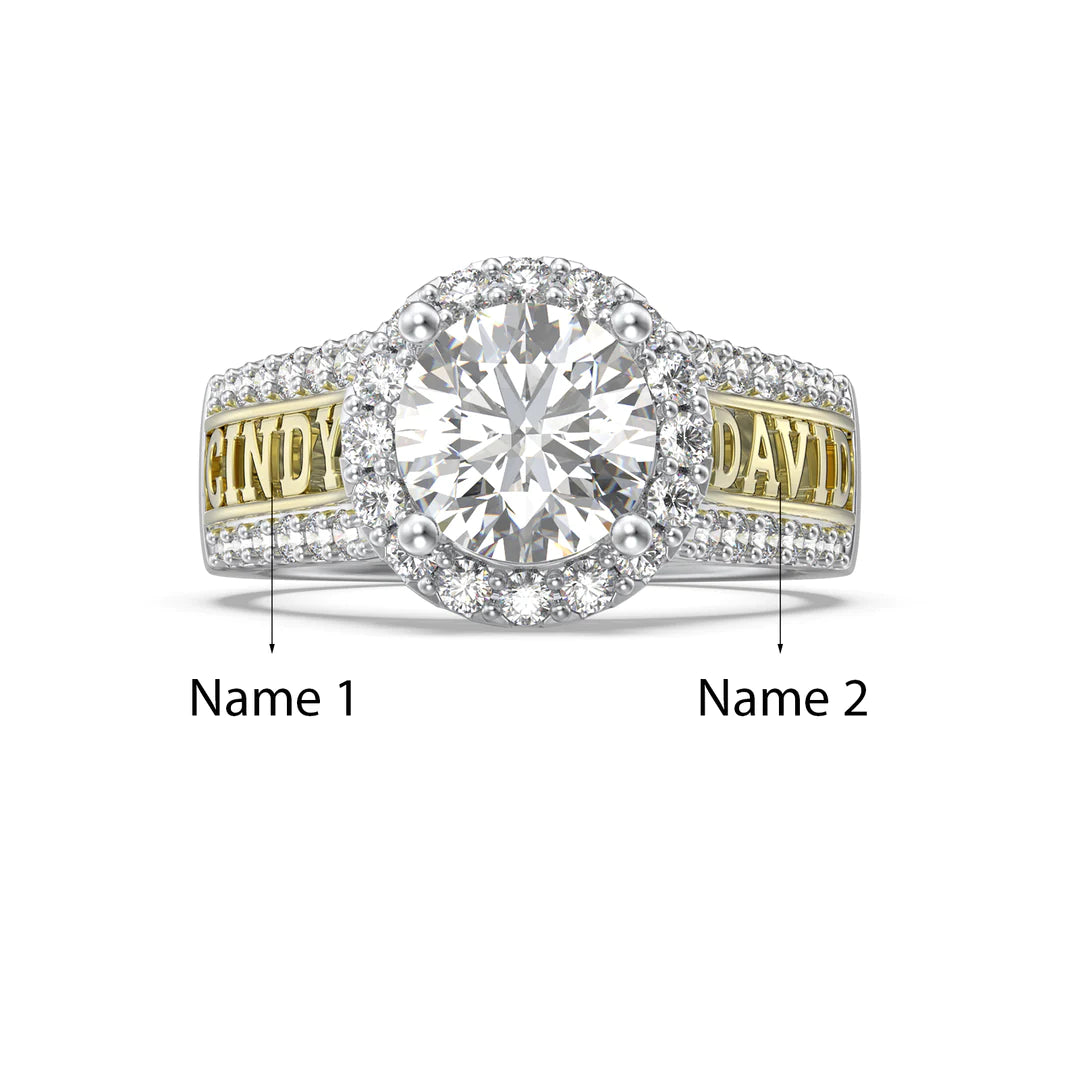 Premium Personalised Moissanite Names Ring