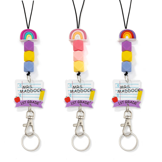 Teachers Personalised Rainbow Grade/ Class Lanyard