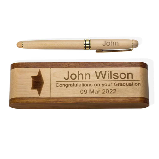 Personalised Wooden Pen & Case Set