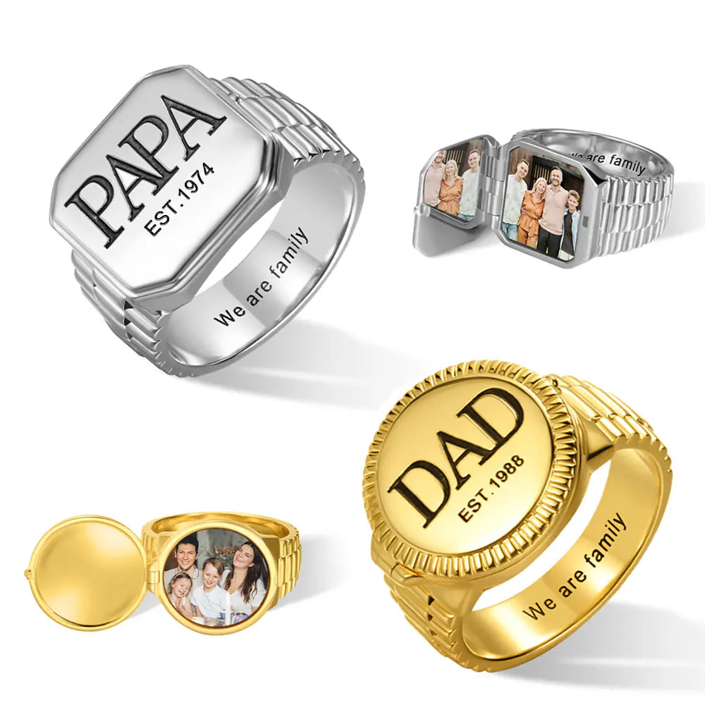 Men's Personalised Photo Signet Ring