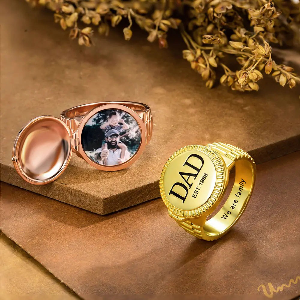 Men's Personalised Photo Signet Ring