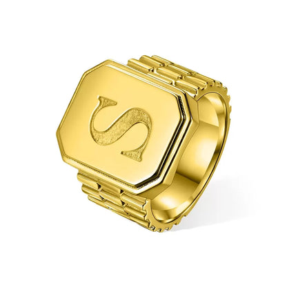 Men's Personalised Initial Signet Ring