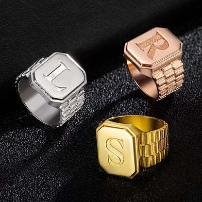 Men's Personalised Initial Signet Ring