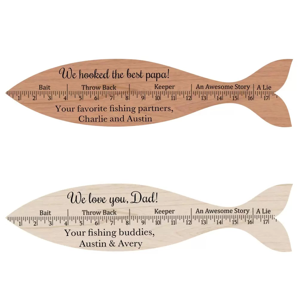 Personalised Wooden Fisherman's Fish Ruler – Custom Jewellery Australia