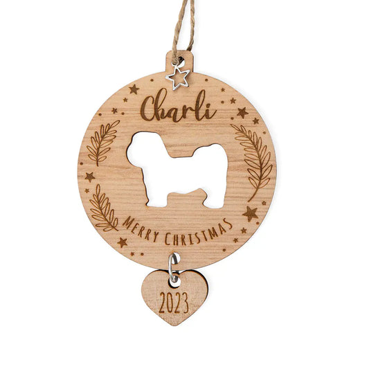 Custom Dog Silhouette Christmas Tree Ornament