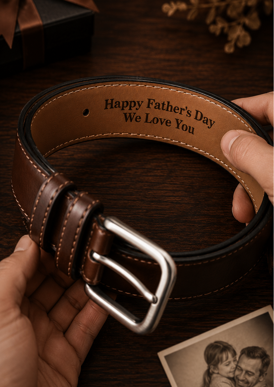 The Signature Father's Day Gift Pack | Personalised Leather Wallet & Belt Gift Set