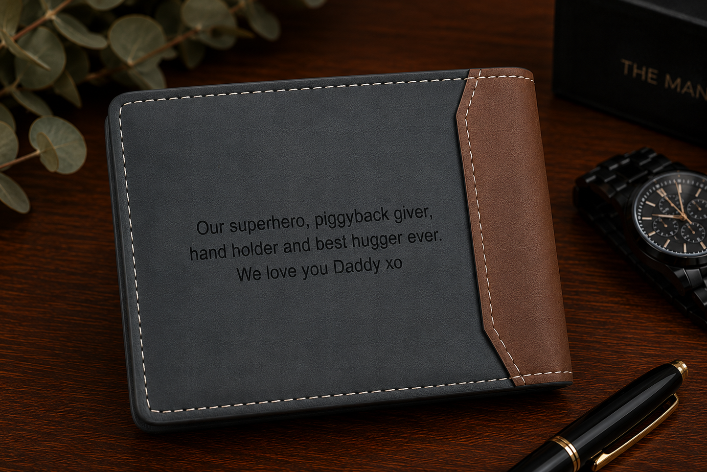 The Signature Father's Day Gift Pack | Personalised Leather Wallet & Belt Gift Set