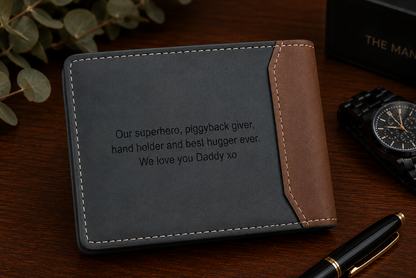 The Signature Father's Day Gift Pack | Personalised Leather Wallet & Belt Gift Set