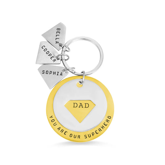 Superhero Dad Personalised Keyring