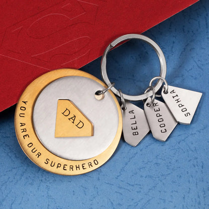 Superhero Dad Personalised Keyring