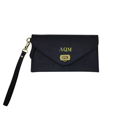 Women's Personalised Leather Clutch Wrist Purse Wallet