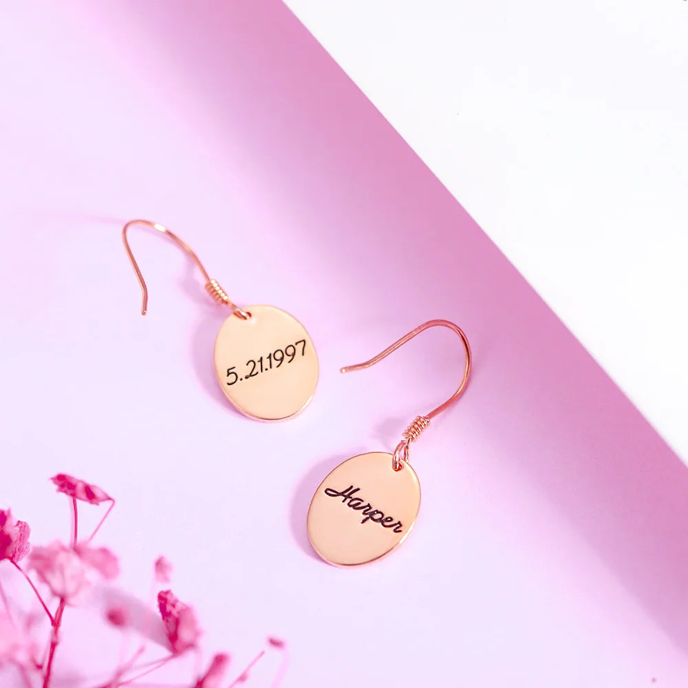 Personalised Dangle Birth Flower Earrings