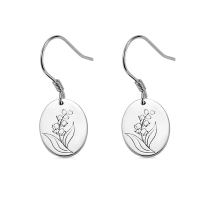 Personalised Dangle Birth Flower Earrings