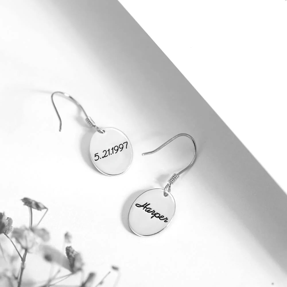 Personalised Dangle Birth Flower Earrings