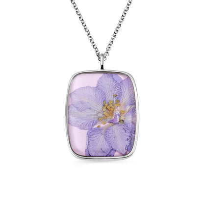 Dried Birth Flower Resin Personalised Necklace