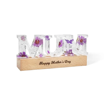 Mum Dried Floral Resin Mother's Day Night Light Lamp