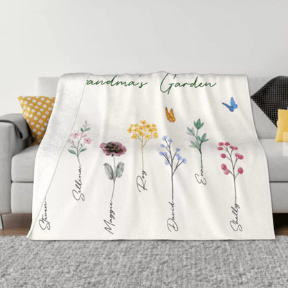 Personalised Grandma’s Garden Flower Blanket