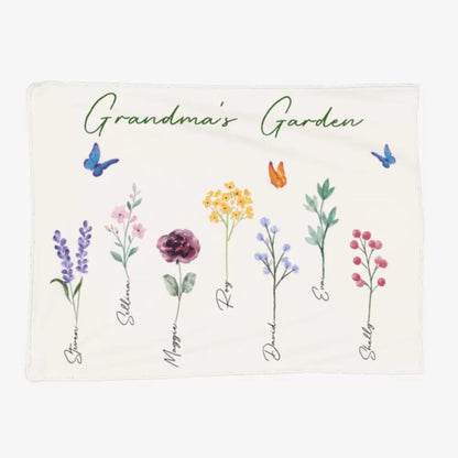 Personalised Grandma’s Garden Flower Blanket