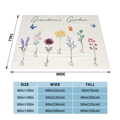 Personalised Grandma’s Garden Flower Blanket