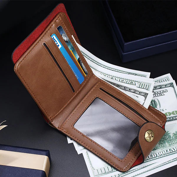 Men's Personalised Monogram Leather Photo Wallet