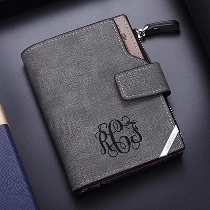 Men's Personalised Monogram Leather Photo Wallet