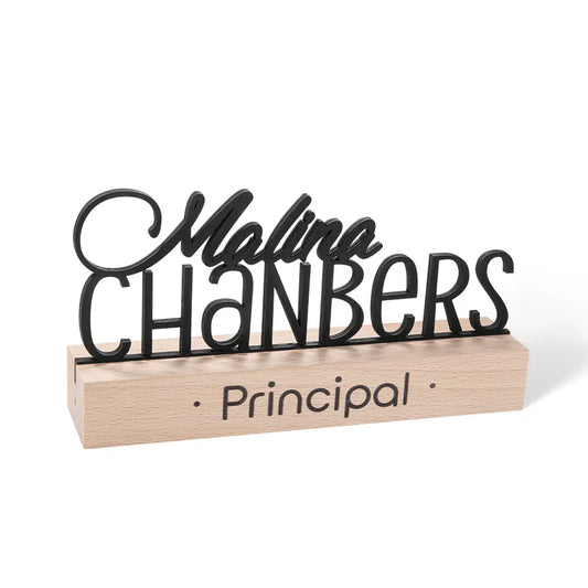 Teachers Personalised Wooden Desk Name Sign