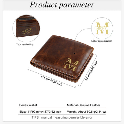 Men's Personalised Brown Initial & Name Leather Wallet