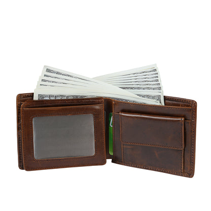 Men's Personalised Brown Initial & Name Leather Wallet