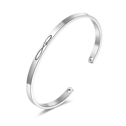 Infinity Love Oval Open Bangle