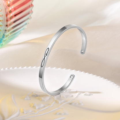 Infinity Love Oval Open Bangle