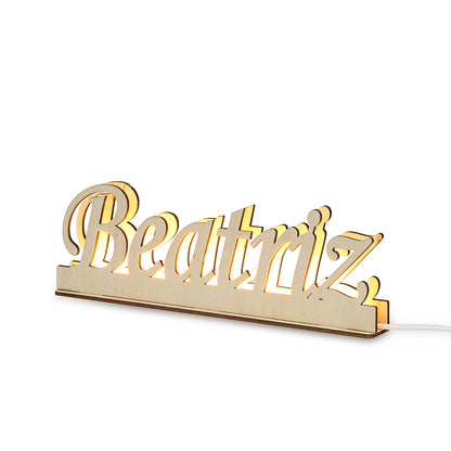 Personalised Wooden Name Light