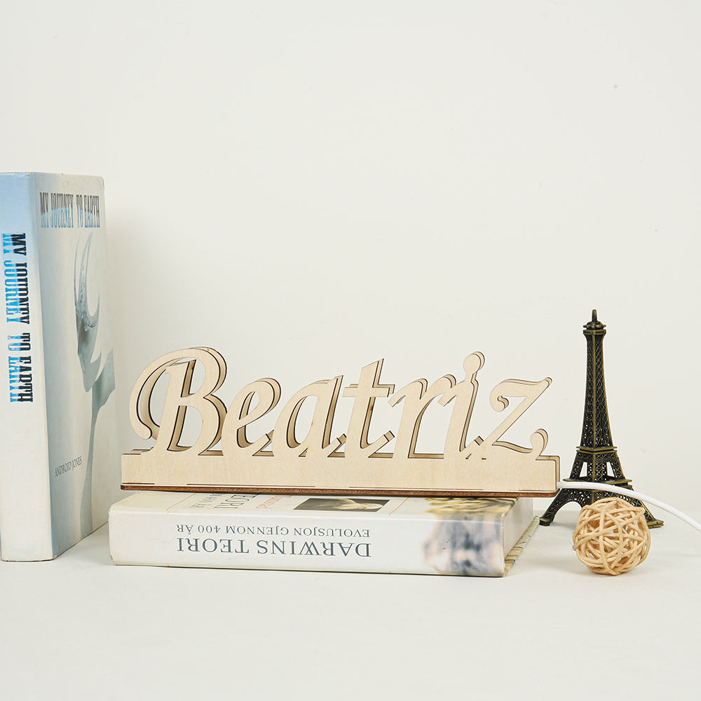 Personalised Wooden Name Light