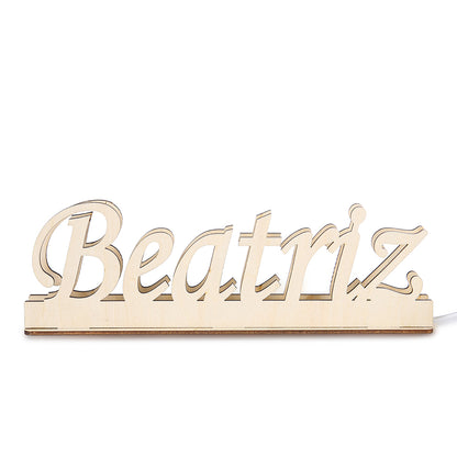 Personalised Wooden Name Light