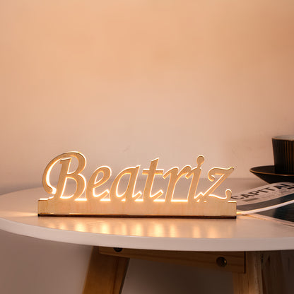 Personalised Wooden Name Light