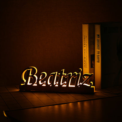 Personalised Wooden Name Light