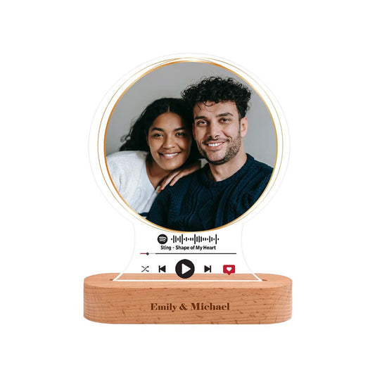 Personalised Couple Photo Song File Night Light