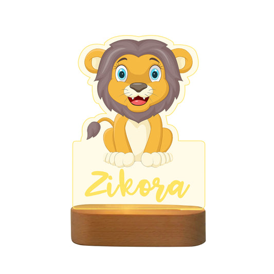 Personalised Baby Lion Name Night Light