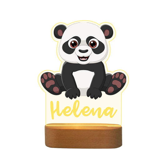 Personalised Baby Panda Name Night Light