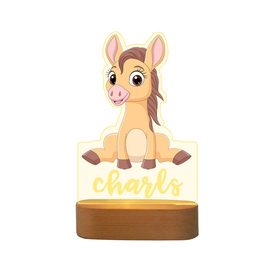 Personalised Baby Horse Name Night Light