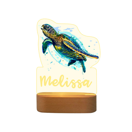 Personalised Turtle Name Night Light