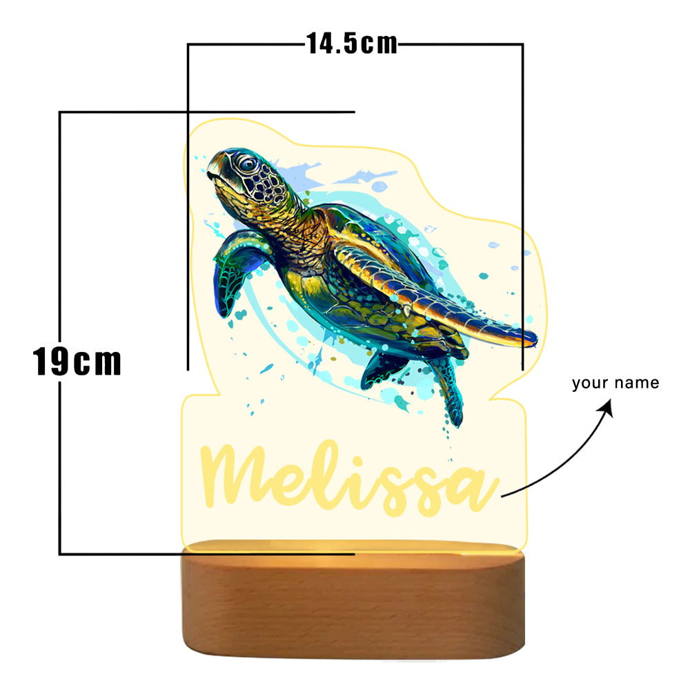 Personalised Turtle Name Night Light