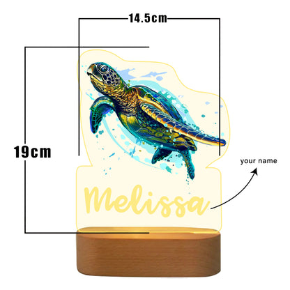 Personalised Turtle Name Night Light