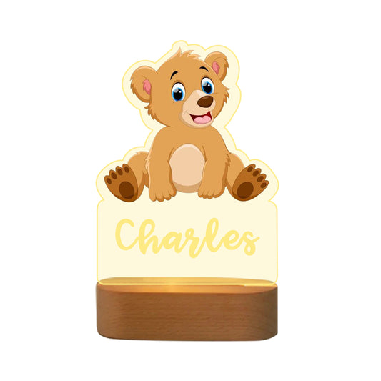 Personalised Teddy Bear Name Night Light