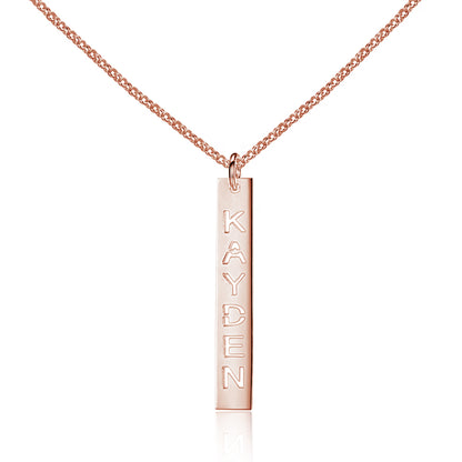 Vertical Cut Out Name Personalised Bar Necklace